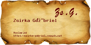 Zsirka Gábriel névjegykártya
